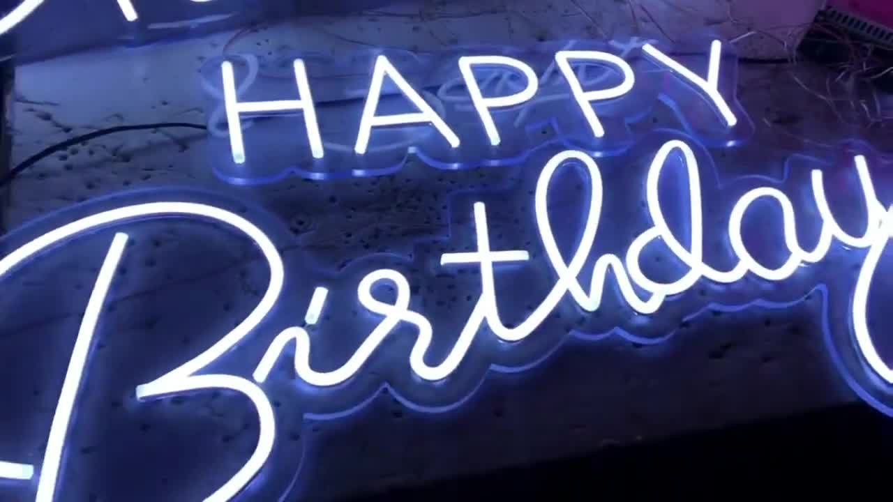 Party Happy Birthday Neon Sign, happy birthday light up sign – NippyCustom