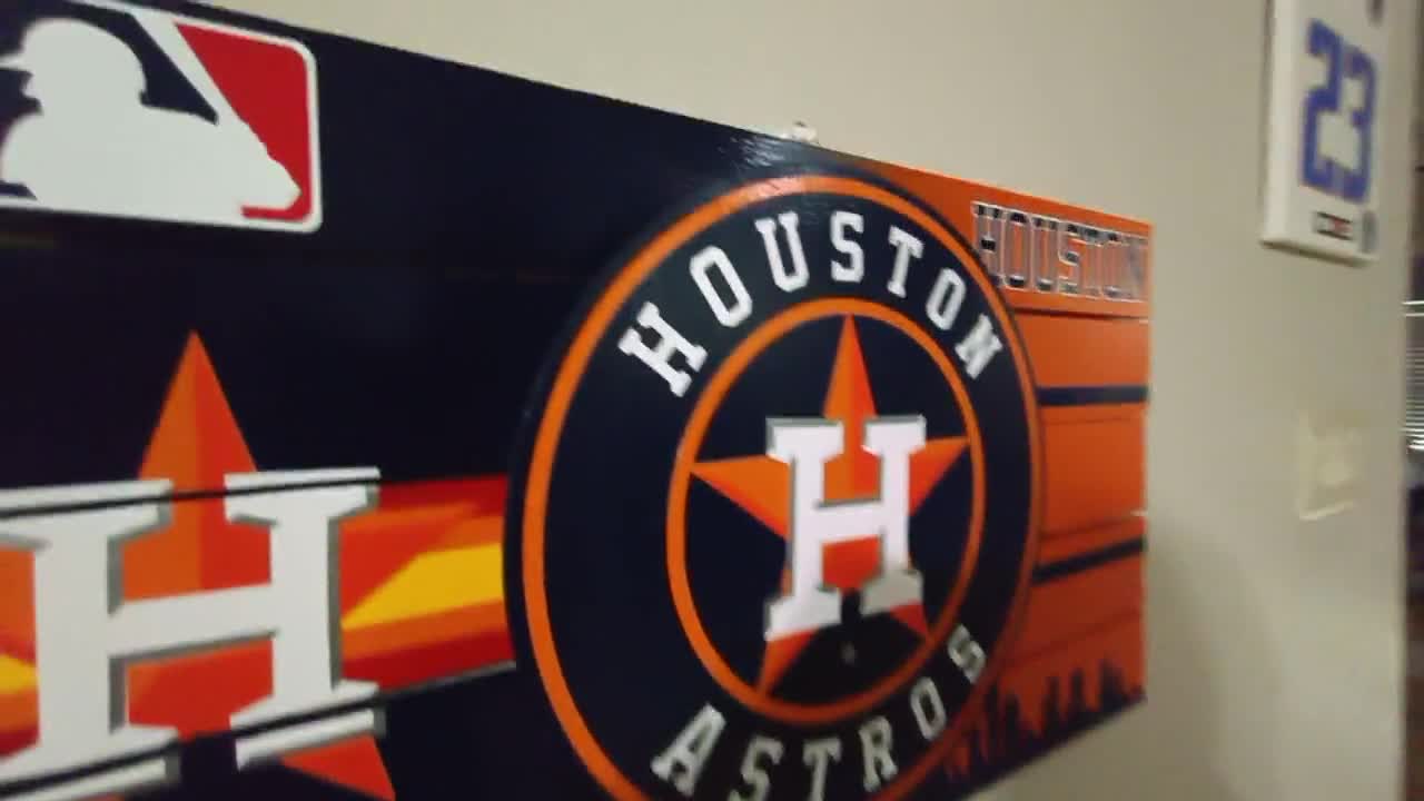 Houston Astros 10x10 Wood Album Design Sign