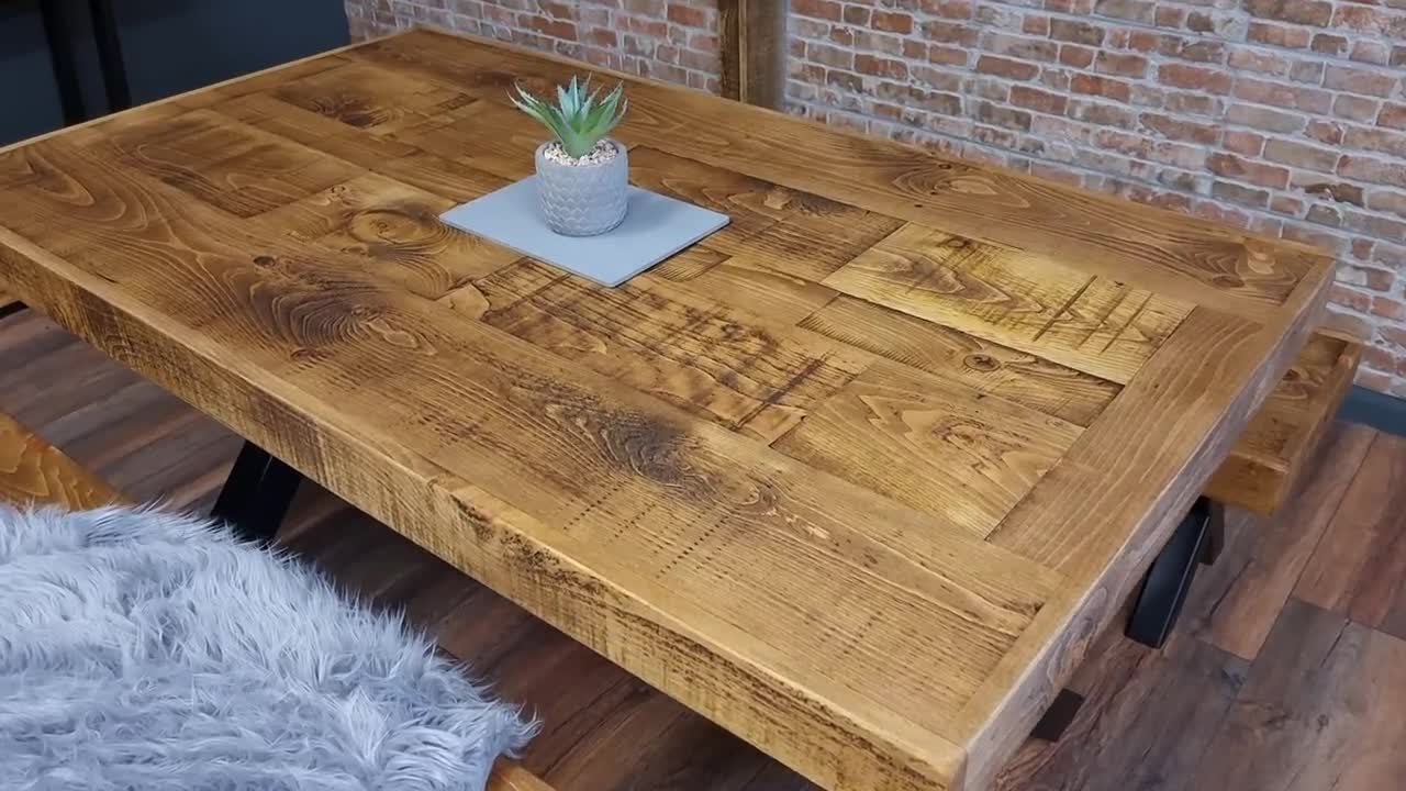 Second hand rustic best sale dining table and chairs