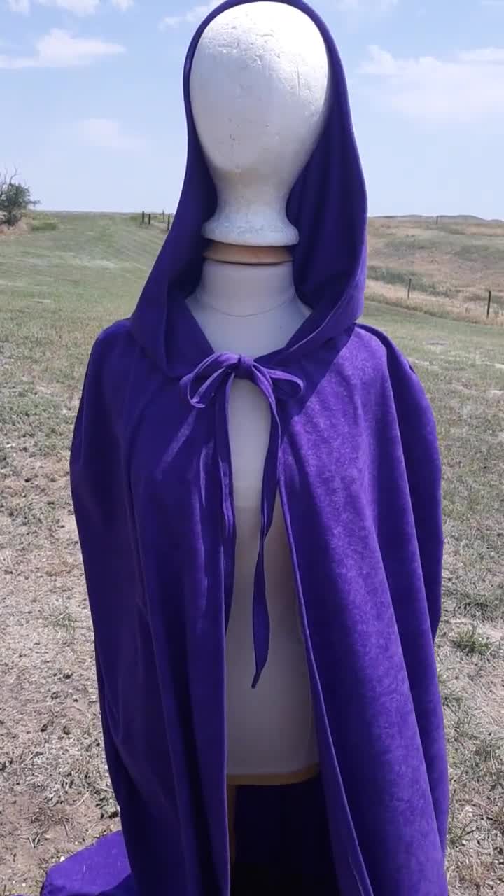 Purple Lilac Hooded Bridal Cloak Adult Halloween popular Costume Mardis Gras Cape Medieval Renaissance Wedding Prom