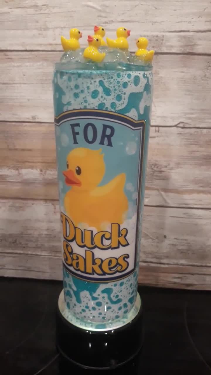 Duck Duck Shimmer Tumbler with custom topper