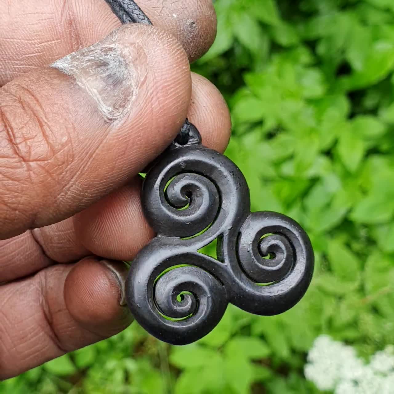 Celtic Triskelion Spiral Necklace Celtic Spiral Pendant Hand Carved Natural  Stone Jewelry Symbol of Eternity Trinity Friendship Love 