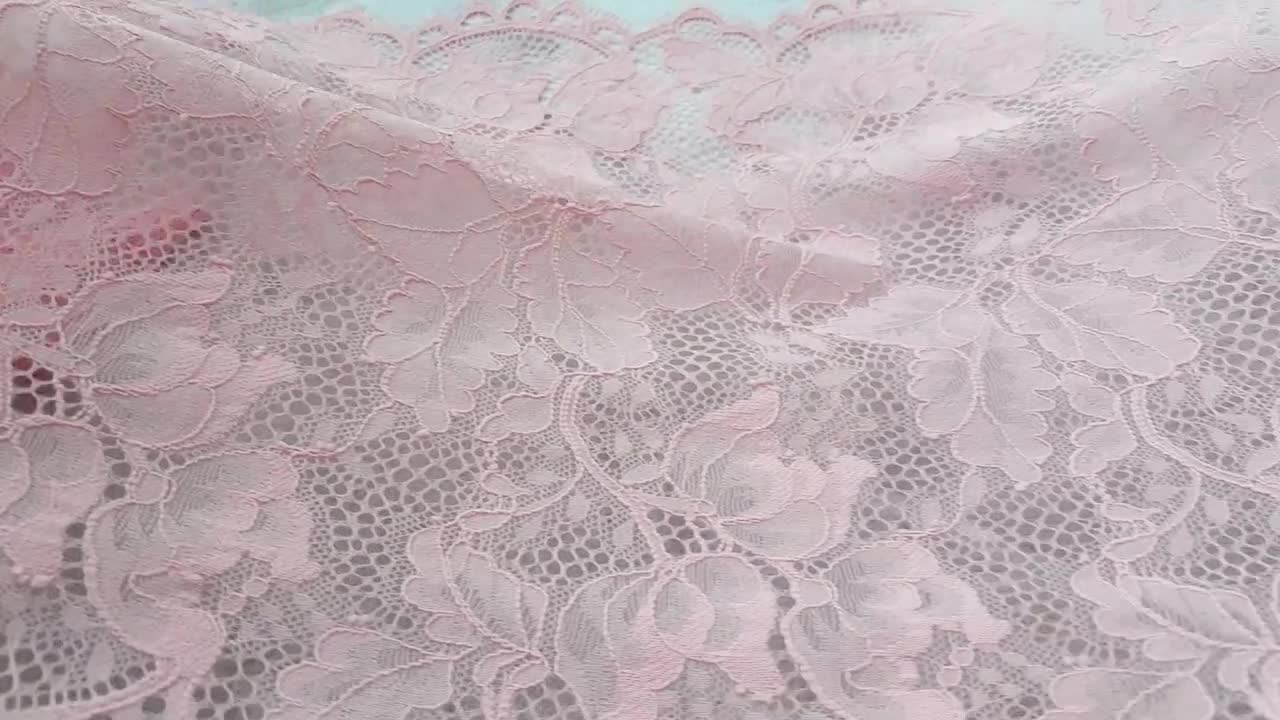 3.22 Yards Pink Chantilly Lace Trim, Eyelash Lace Fabric, French Lace, Nonelastic  Extra Wide Lace, Width 12.4 / 31.5 Cm, Nr 655 