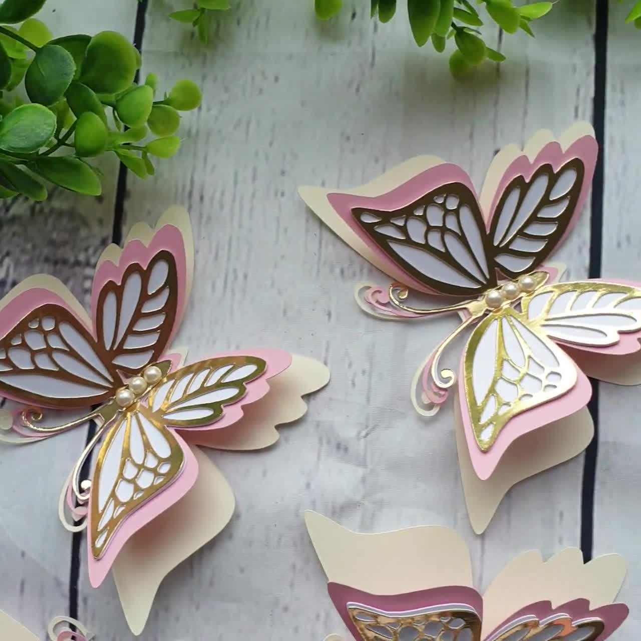 10 Natural 3D Butterflies Butterfly Picture Frames Home Wall Wedding  Decorations Scrap Booking Card Making DIY Hair Accessories Baby Shower 