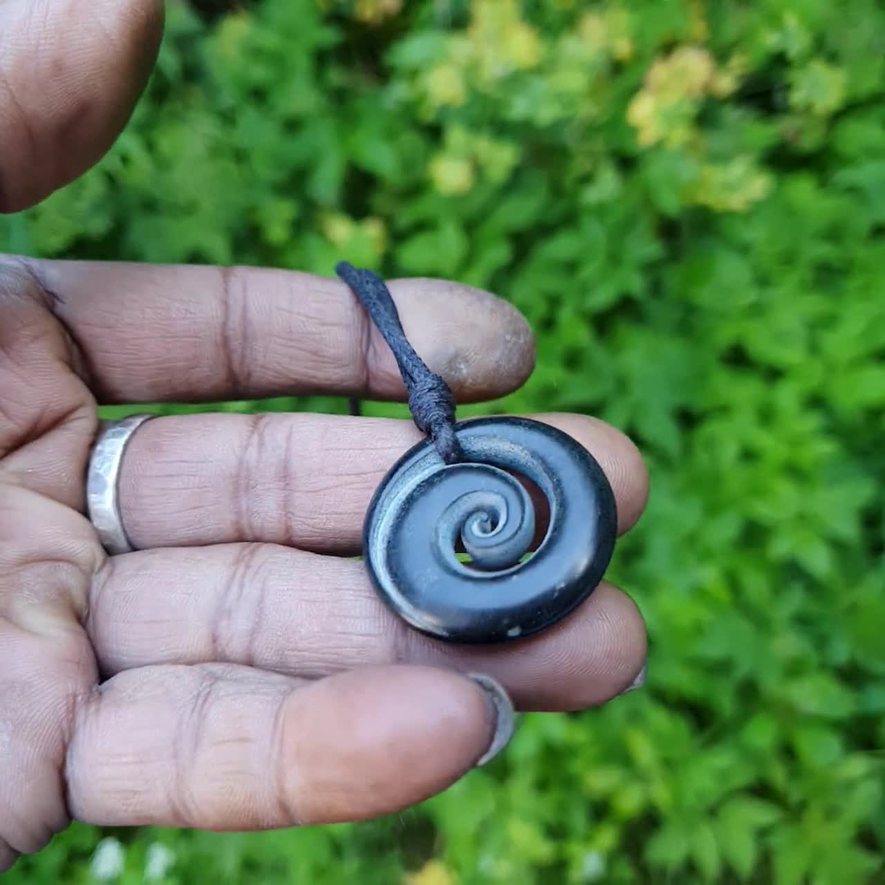 Celtic Spiral Necklace Pendant Jewelry Hand-carved From Natural