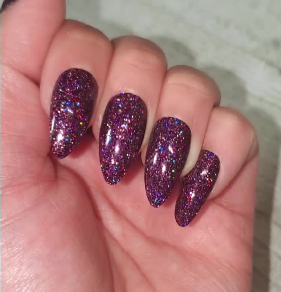 Its A Vibe  Silver Holographic Glitter Nail Dip, Silver Acrylic