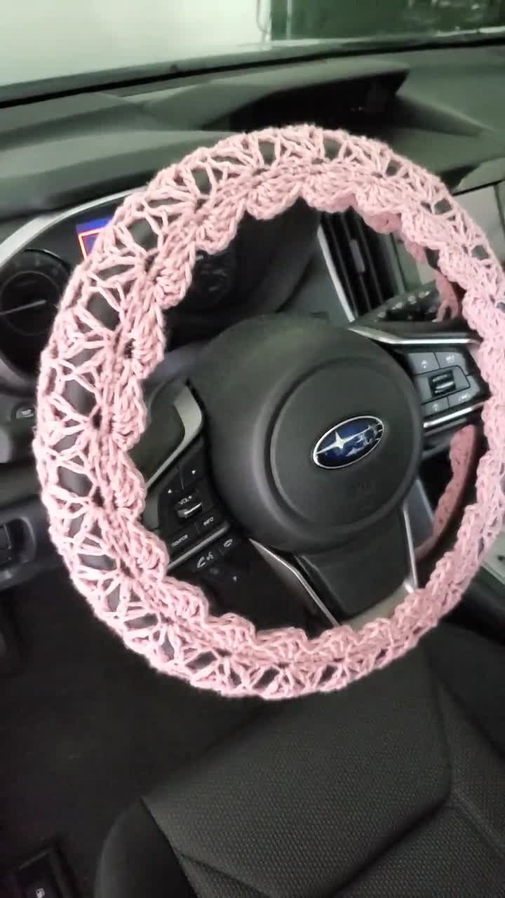 YDM Crochet Daisy Steering Wheel Cover,3D Daisy Steering Wheel Cover for  Women,Cute Steering Wheel Cover,Car Accessories (C,Steering Wheel Cover+2