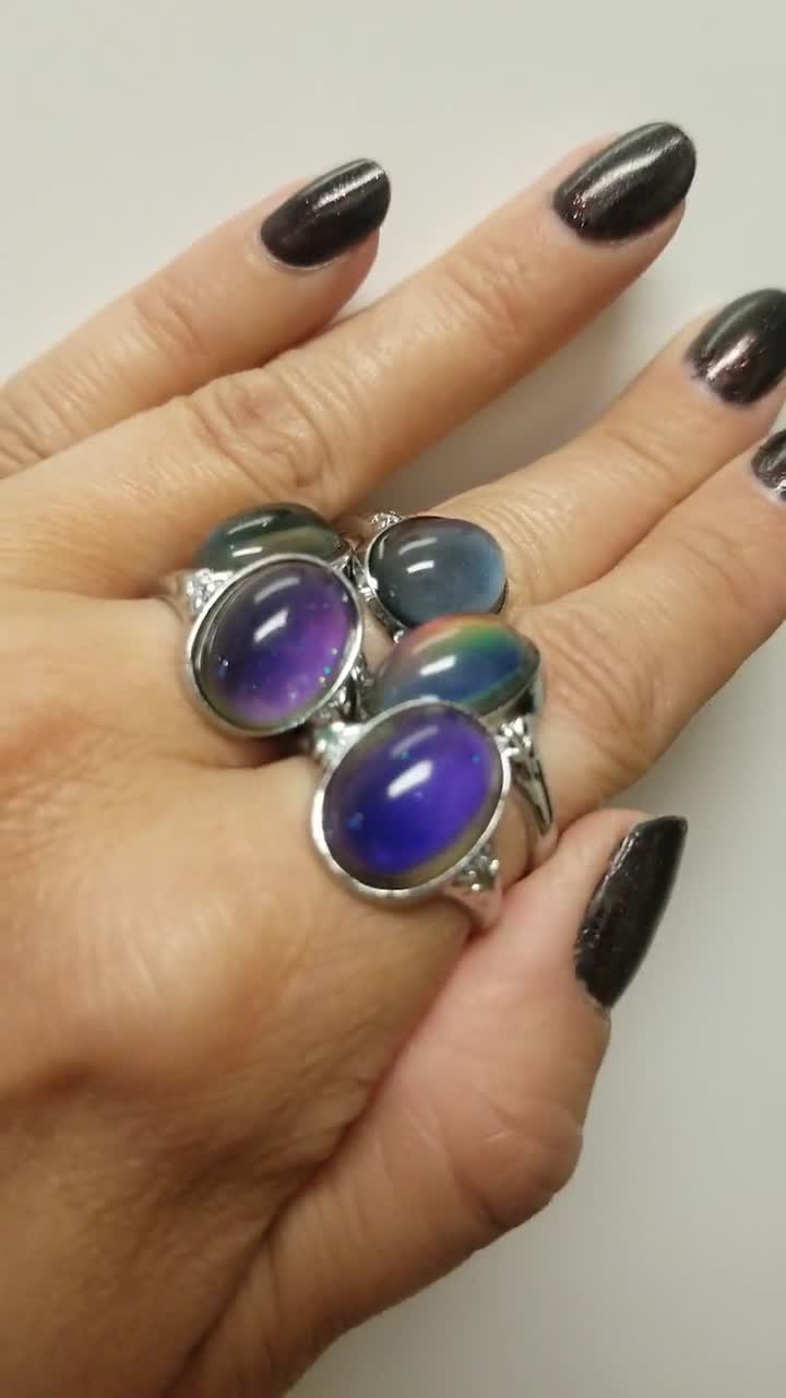 Mood Ring in Sterling Silver, Color Changing Ring - Etsy | Mood jewelry,  Ring collections, Mod jewelry