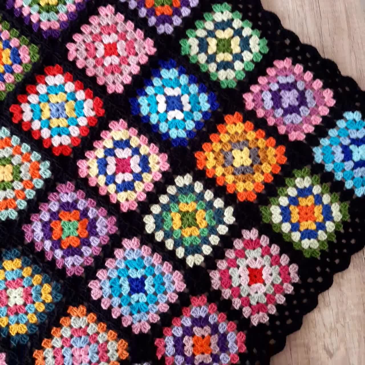 granny square blanket, afghan throw blanket, handmade crochet throw blanket  sale, retro blanket, housewarming gift, afghan baby blanket