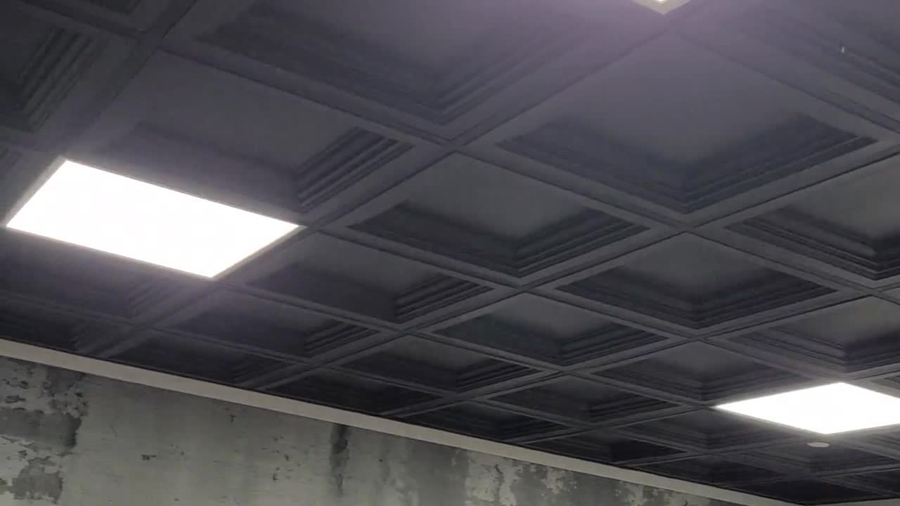 Coffered Faux Tin Decorative Ceiling Tiles In Black Norway, 54 OFF