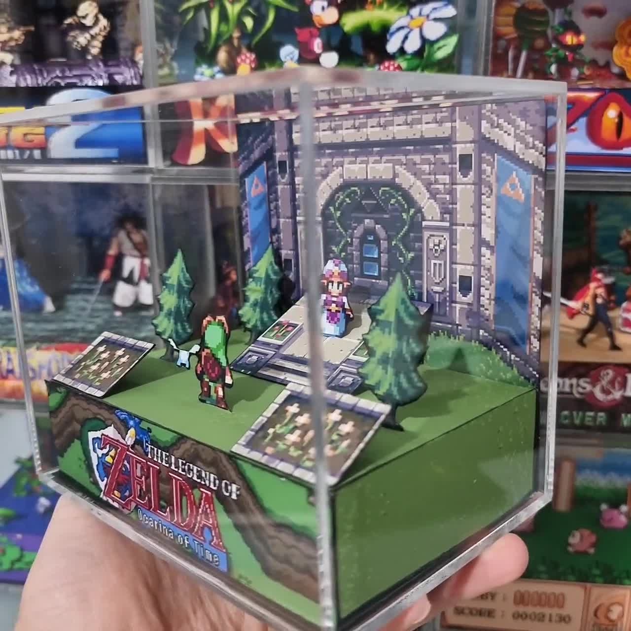 Zelda Ocarina of Time Cube Diorama 3D Videogame Gift for 