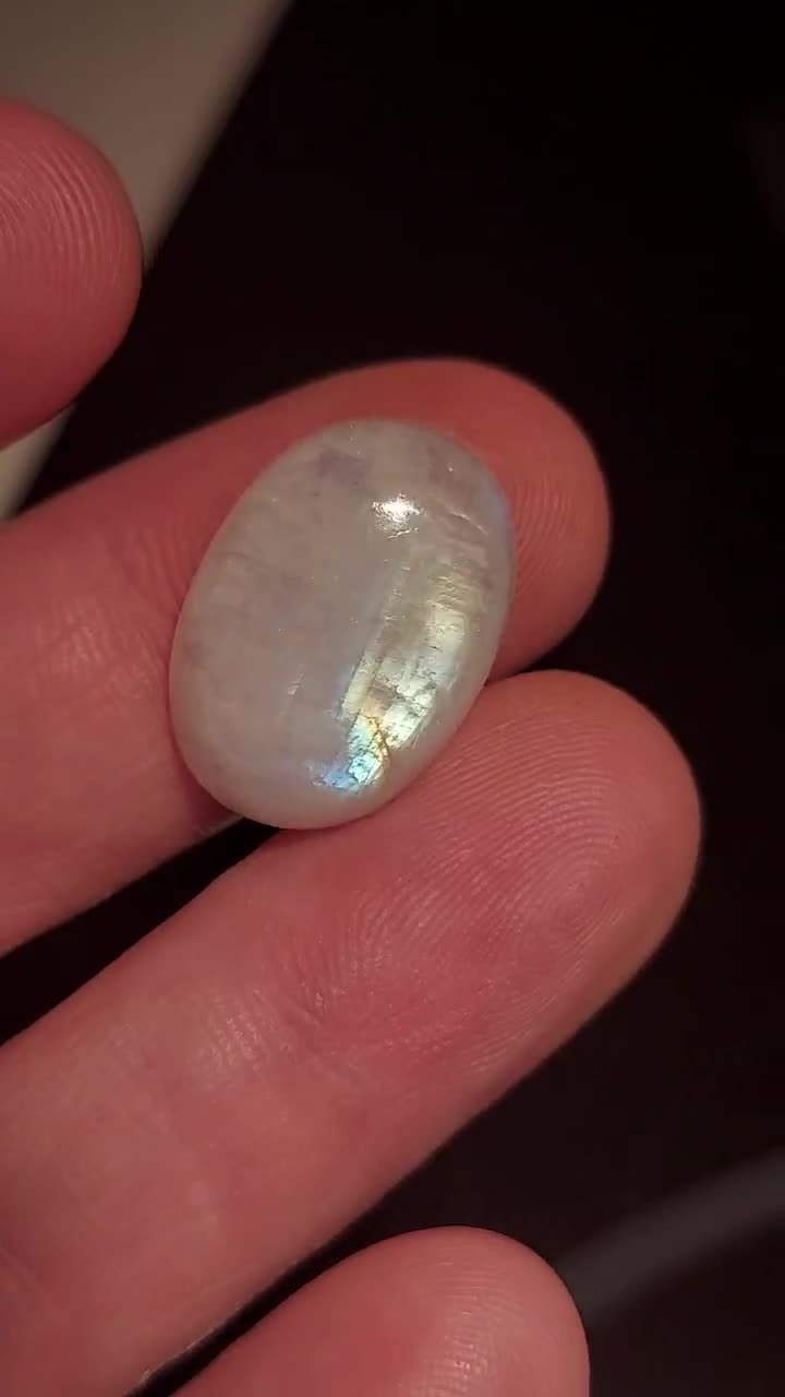 天然バイカラームーンストーンカボション - 正長石長石宝石 18.25 CTS