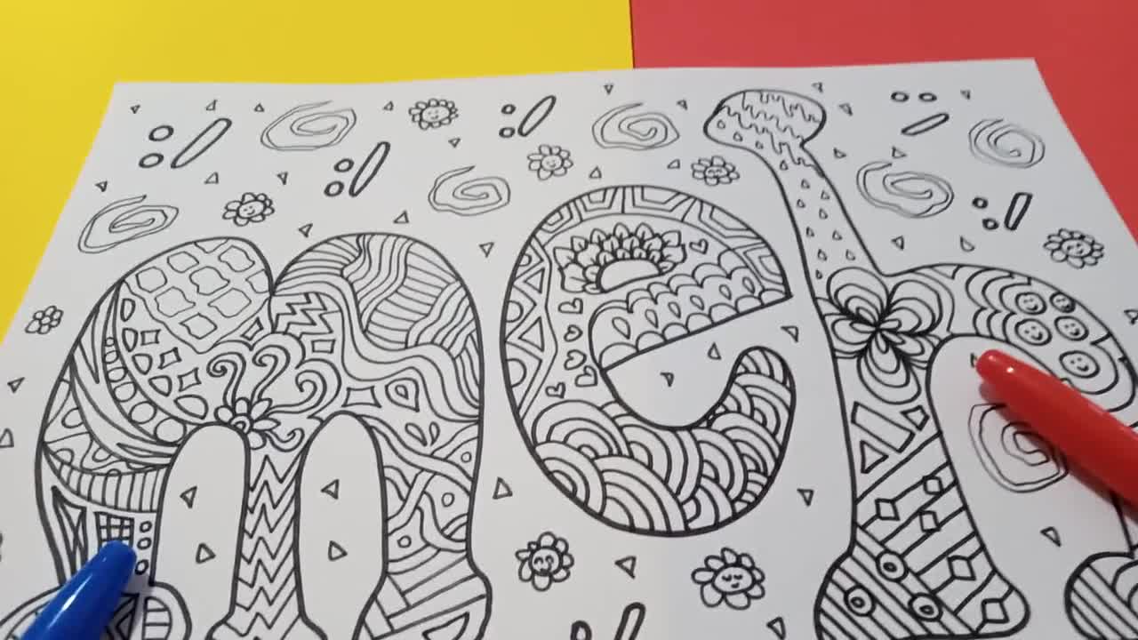 Meh pagina da colorare adulti doodle doodling zentangle scritta da colorare  scherzo meditazione stampare download digitale lasoffittadiste -  Italia