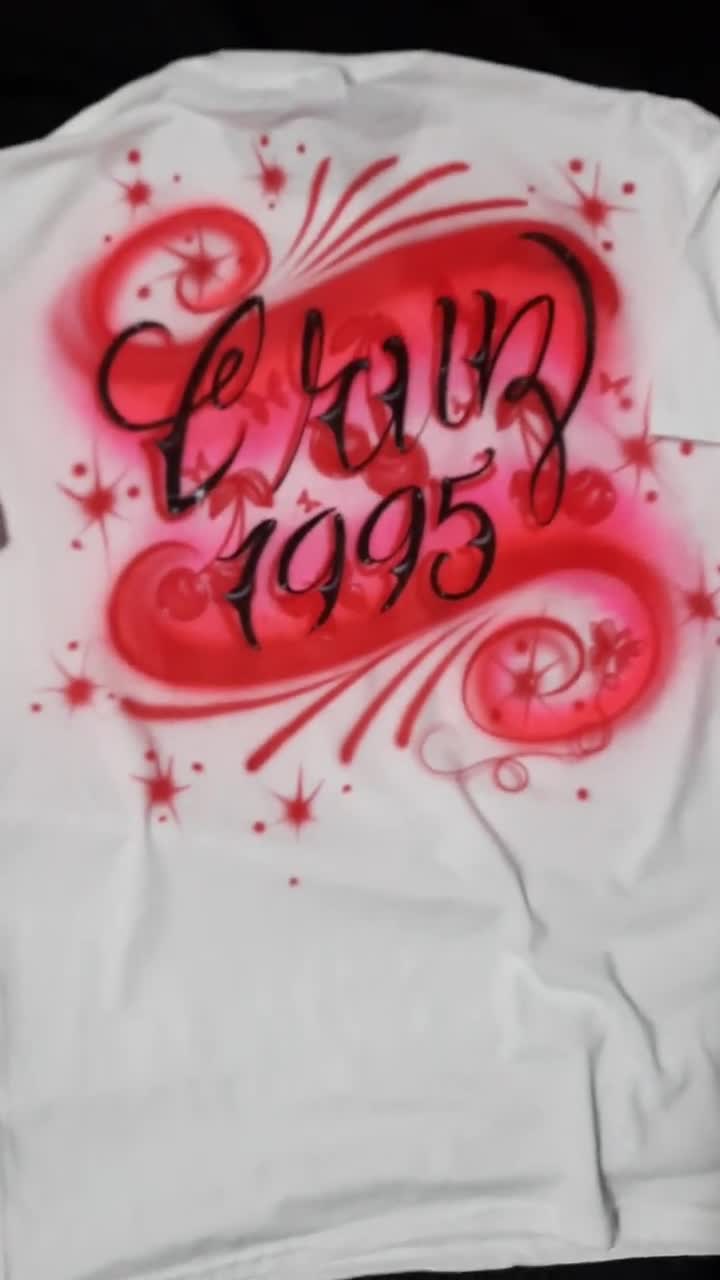 Airbrush Jeans Name Art for Your Overalls Jacket Skirt Shorts