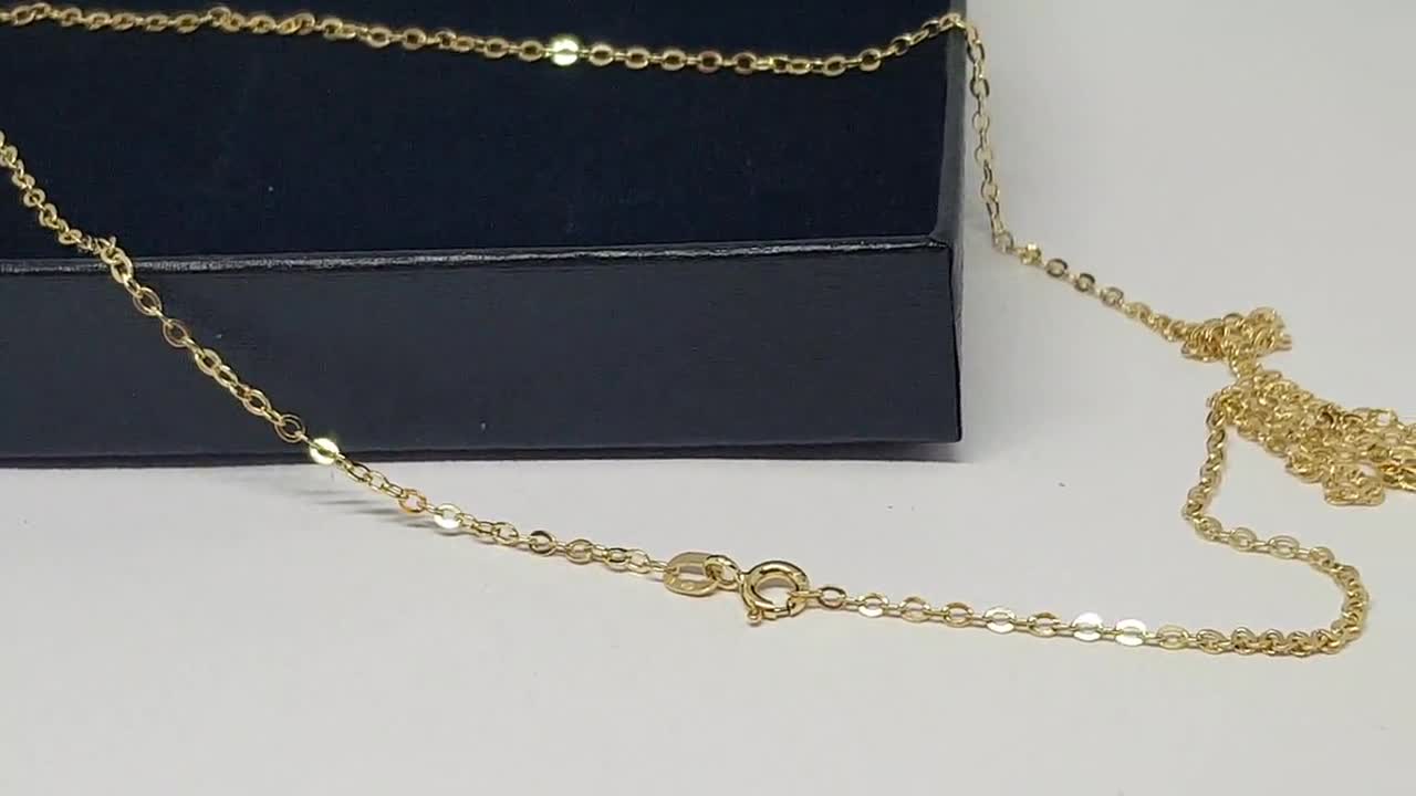 Solid 18k yellow gold chain 750% 45 cm 2 mm