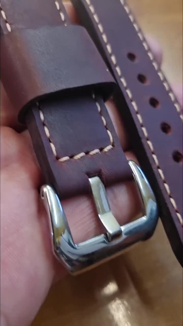 Flex Burgundy II Calf Leather Watch Strap 22 24 26 Mm, Vintage