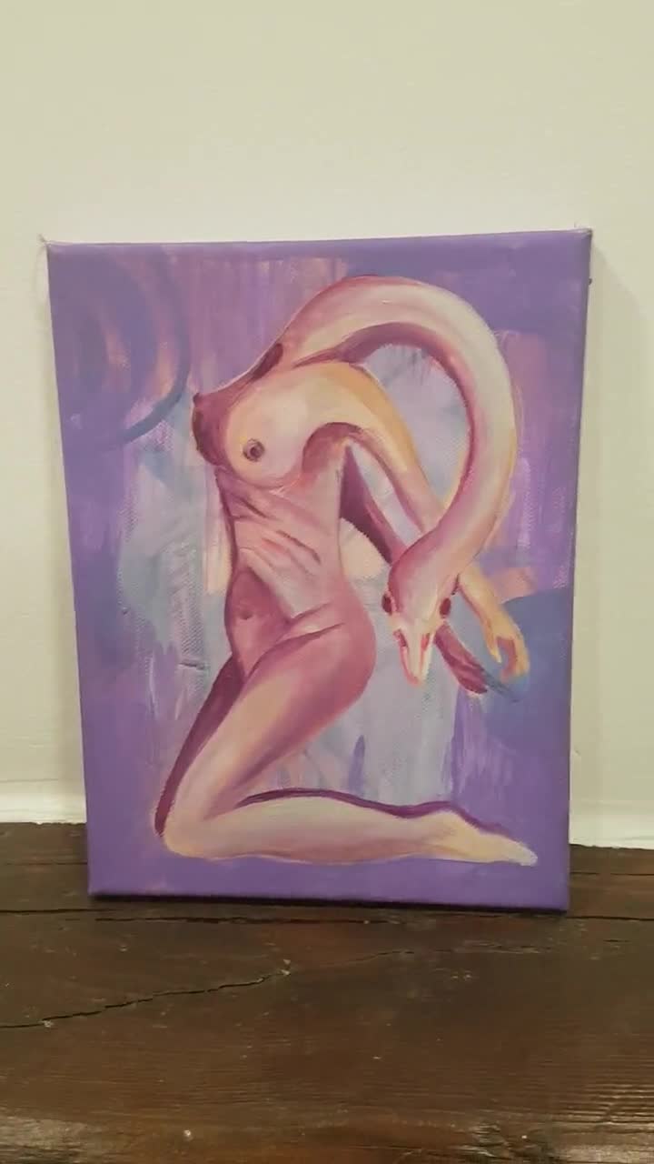 female nude image of a swan video poster