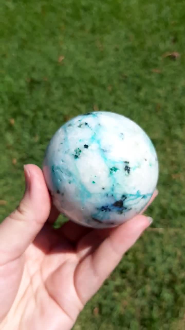Phoenix Stone Sphere: Malachite, Turquoise, Chrysocolla Mix - Etsy