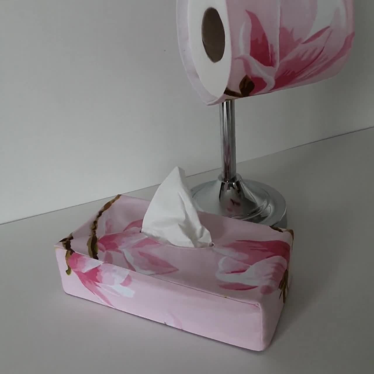 Portarrollos de papel higiénico de tela decorativa para baño beige pájaro  bordado. Porta papel WC. Funda para rollo de repuesto. -  España