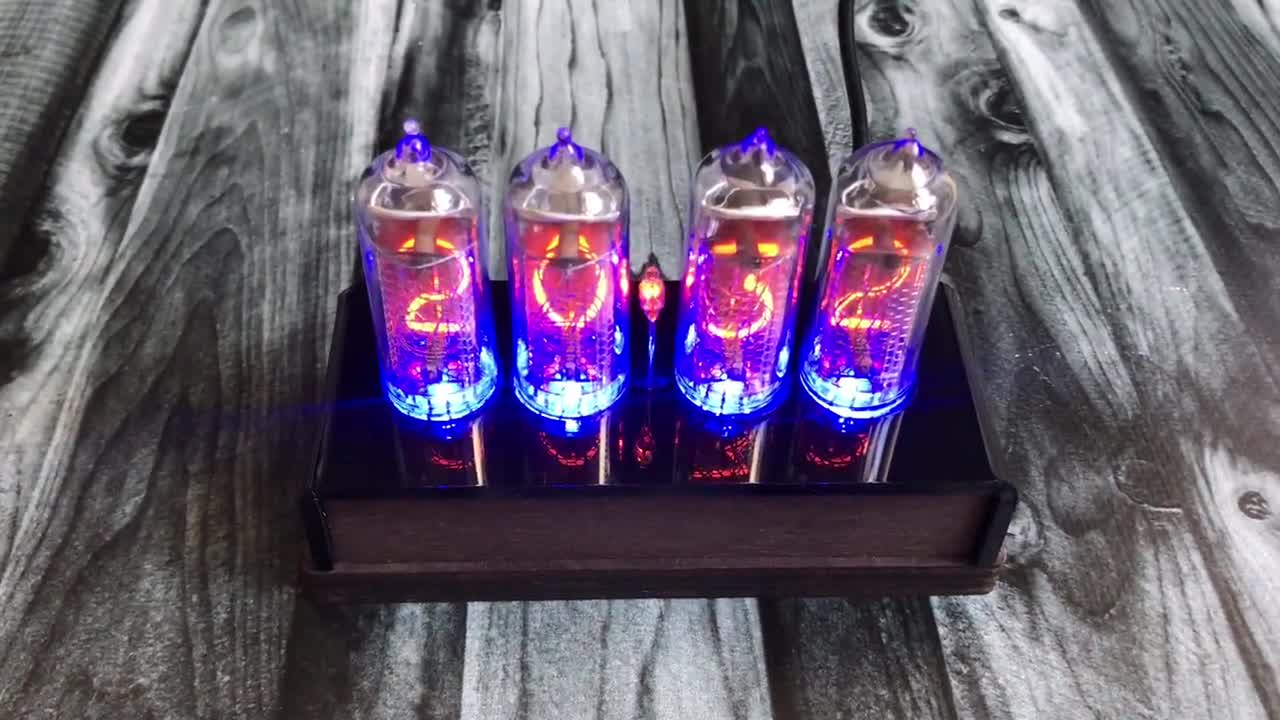 Nixie Tube Clock on 4 IN-14 Tubes || Assembled Aluminium Classic Case Black  Colour 4 tubes – buy from e-shop Millclock: price, reviews, photos, specs