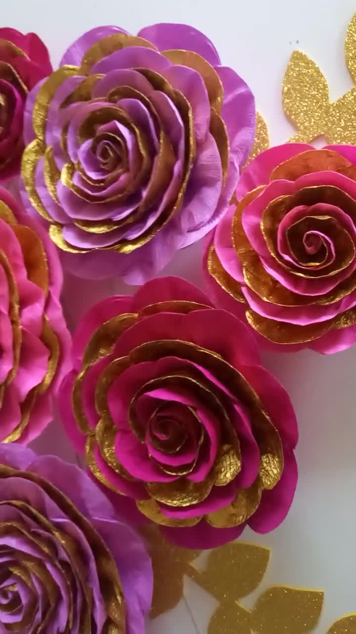 Oro nero bianco, fiori di carta crespa decorazione da parete, grandi fiori  di carta rose, eid baby shower da sposa, dolce 16 Gatsby, oro nero  compleanno -  Italia