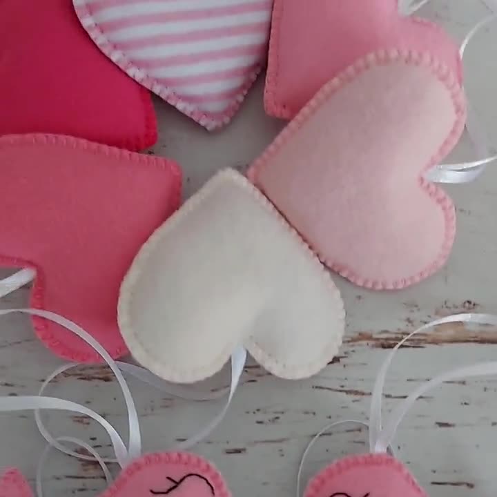 Pocket Heart, Felt Hearts, Heart Ornament, Valentines Day Decor, Red Heart,  Pink Heart, Valentine's Day, Wedding Favor, Christmas Ornaments 