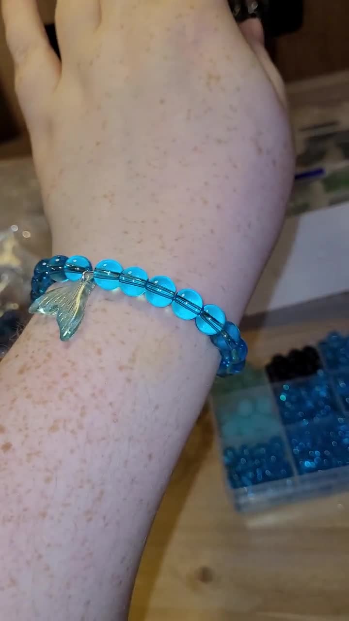 Bracelet - Clear Mermaid Glass - Tumbled