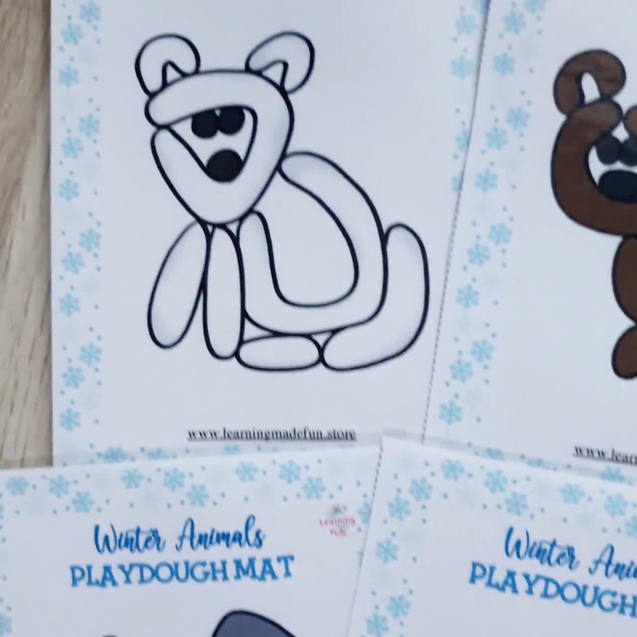 ❄️️ FREE Printable Winter Playdough Mats Activity for Preschool