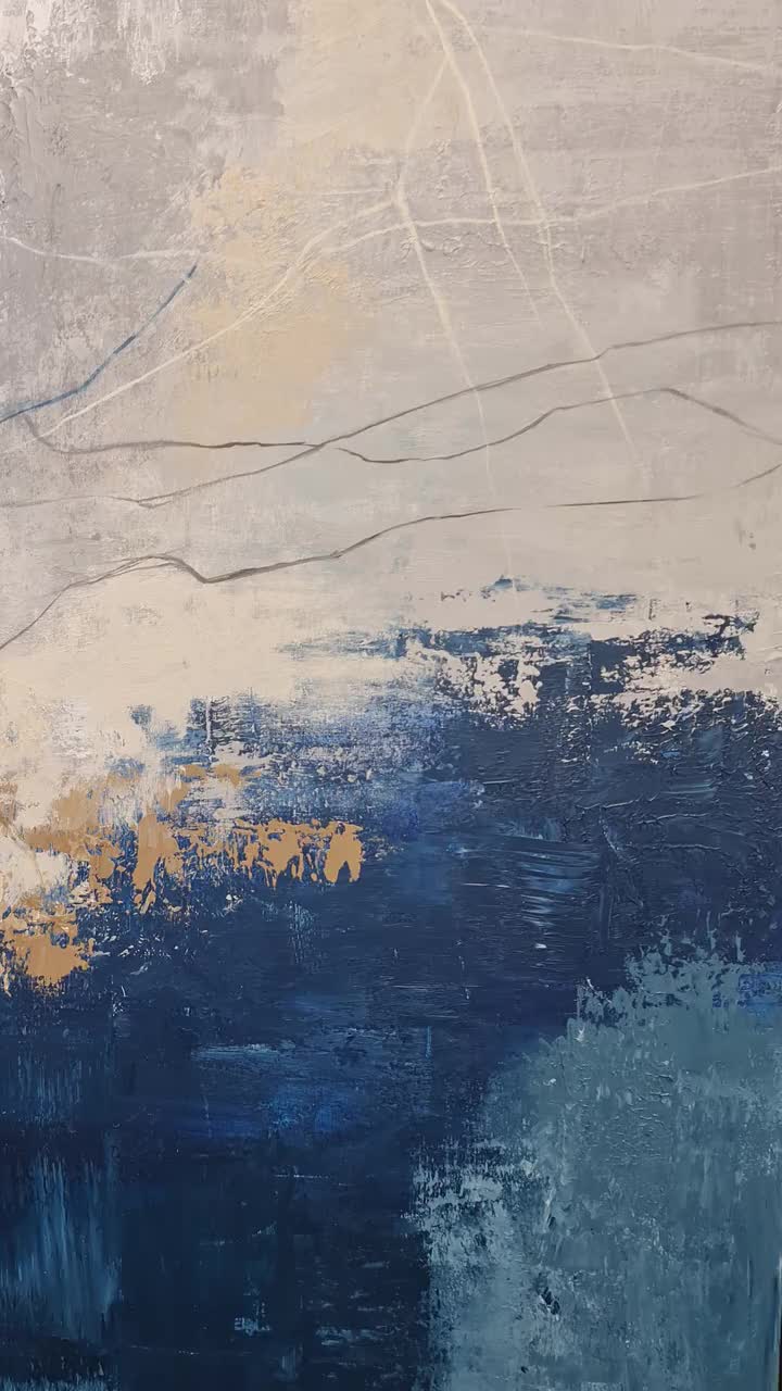 青い絵、現代アート、抽象画、blue、ブルー、水色、ターコイズ、インテリア、原画 DEEP WATER - インテリア アート 抽象画 現代アート ブルー 海