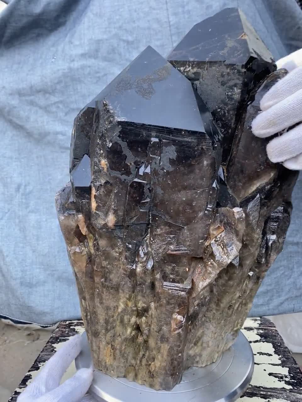 55.88LB 天然エリクサー スモーキークォーツポイント、クリスタル