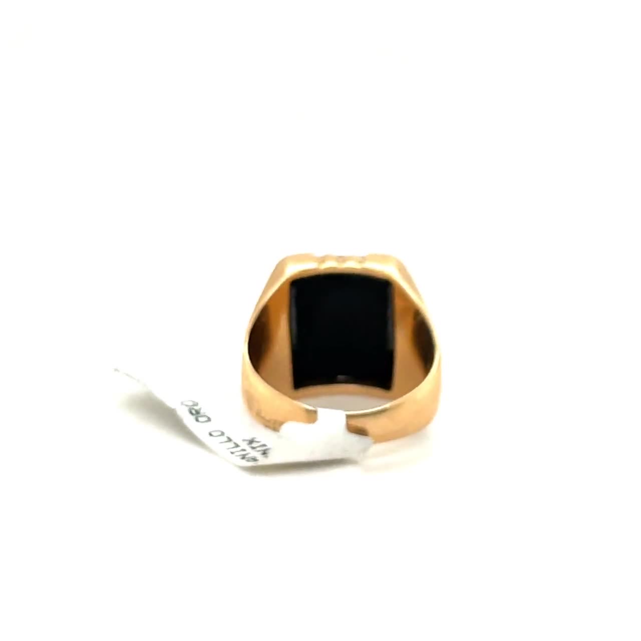 9ct Yellow Gold with Onyx Mens Ring – Zamels
