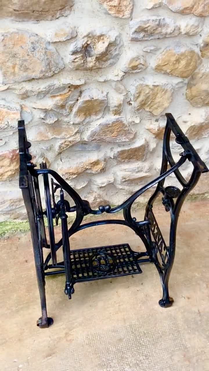 Antique Cast Iron Sewing Machine Stand Black Iron Treadle -  Norway