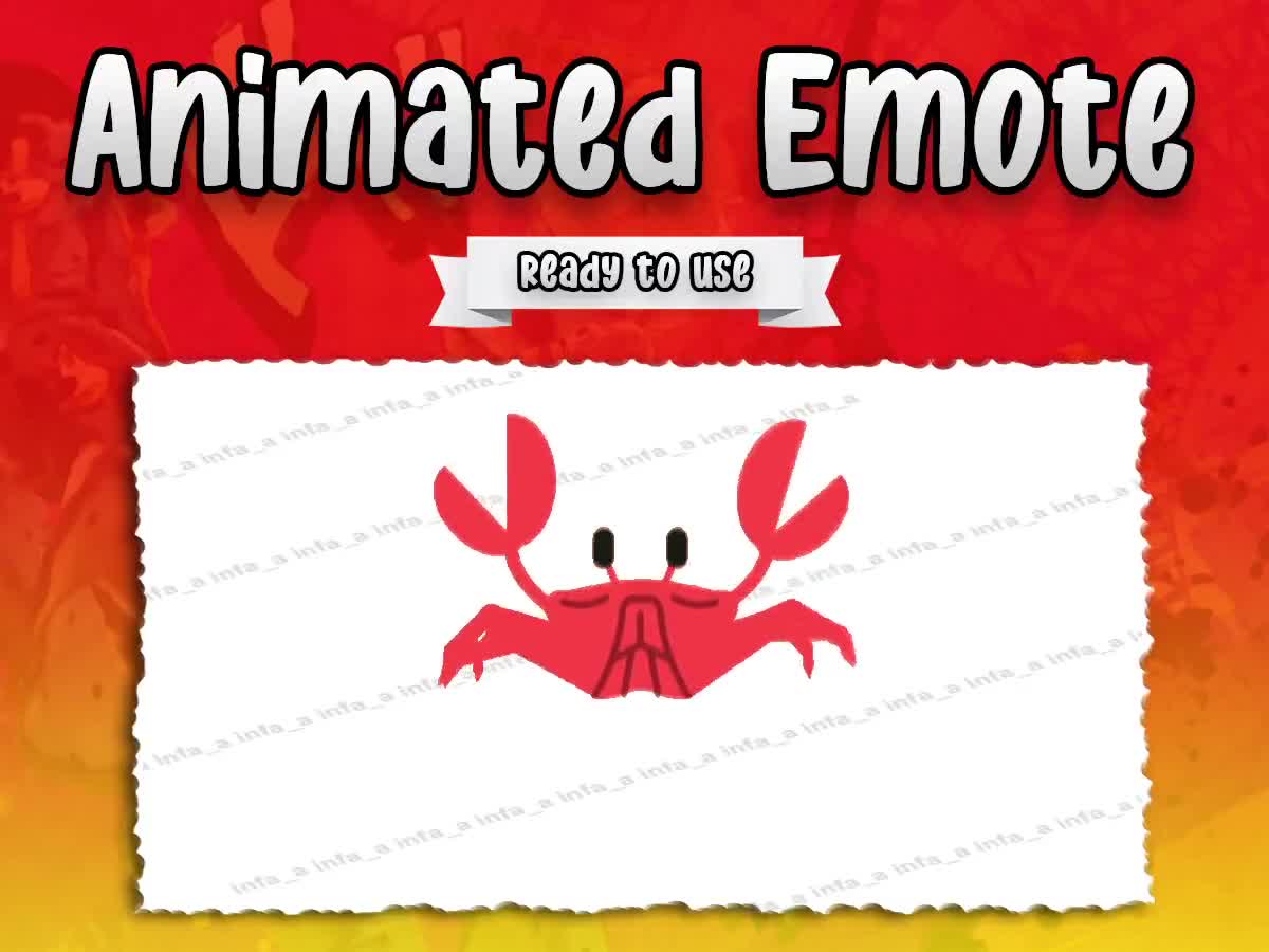 Crab Rave Meme Animated Twitch Emote / Emote for Streamers or Gamers /  Twitch / Discord / And more !