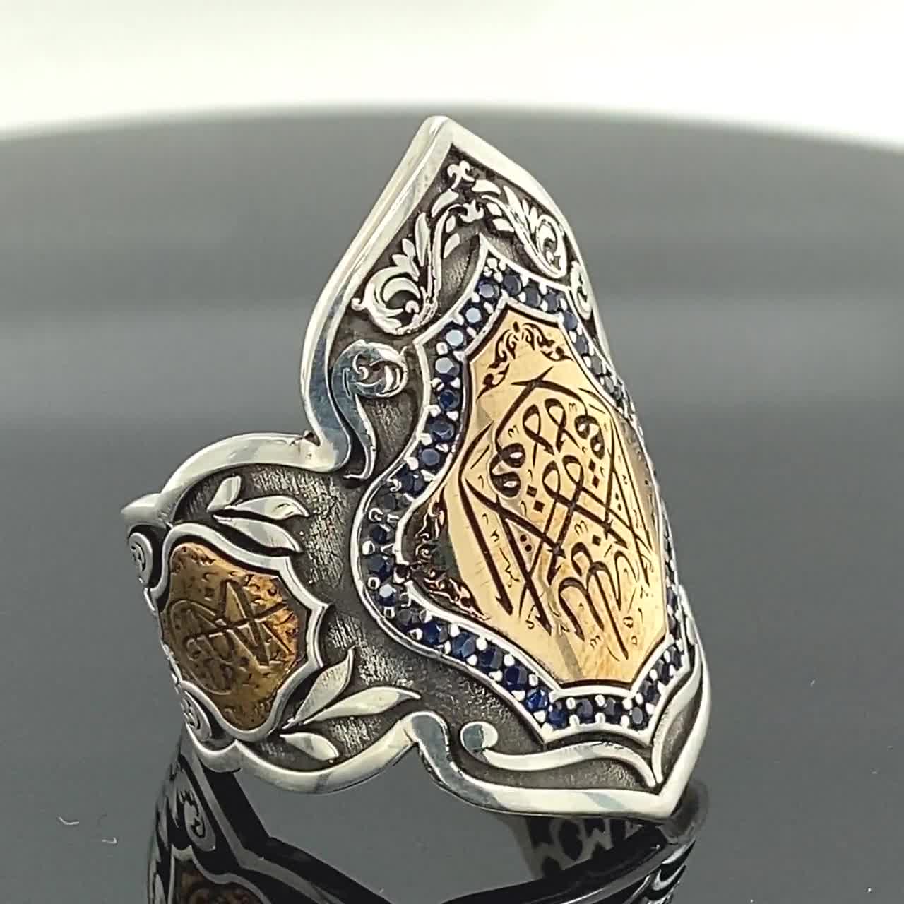 Solid 925 Sterling Silver Archer Thumb Ottoman Turkish Men's Ring | eBay