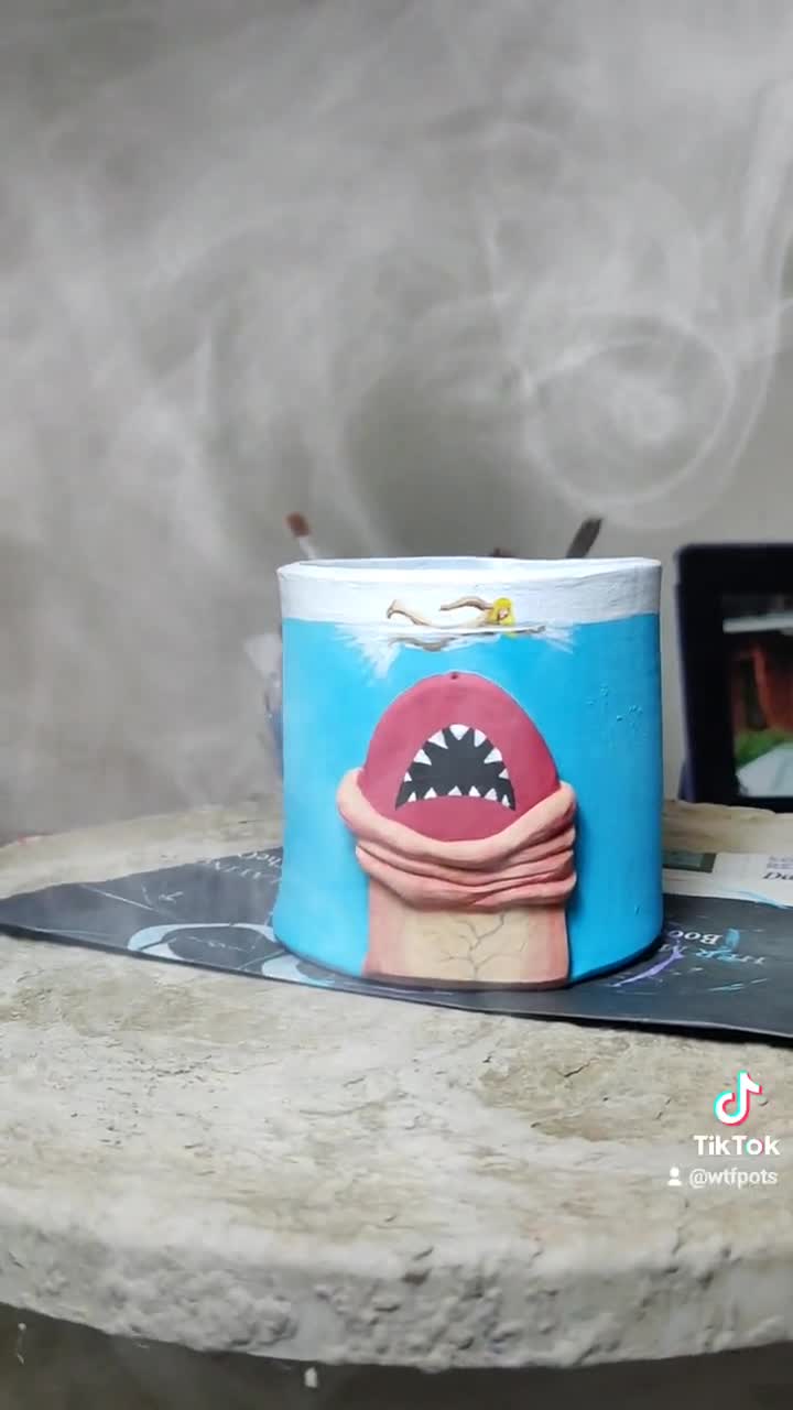 JAWS Penis Shark Plant Pot, Gifts for Fun People, Handmade