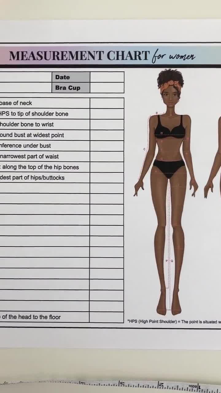 PRINTABLE Body Measurement Sheet for Black Women, Fashion Designer  Template, African American, Sewing Measurement Sheet, PDF & JPG 