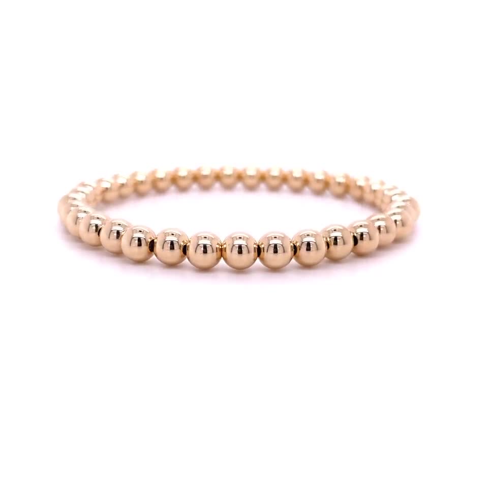 Gold Beaded Bracelet- 5mm