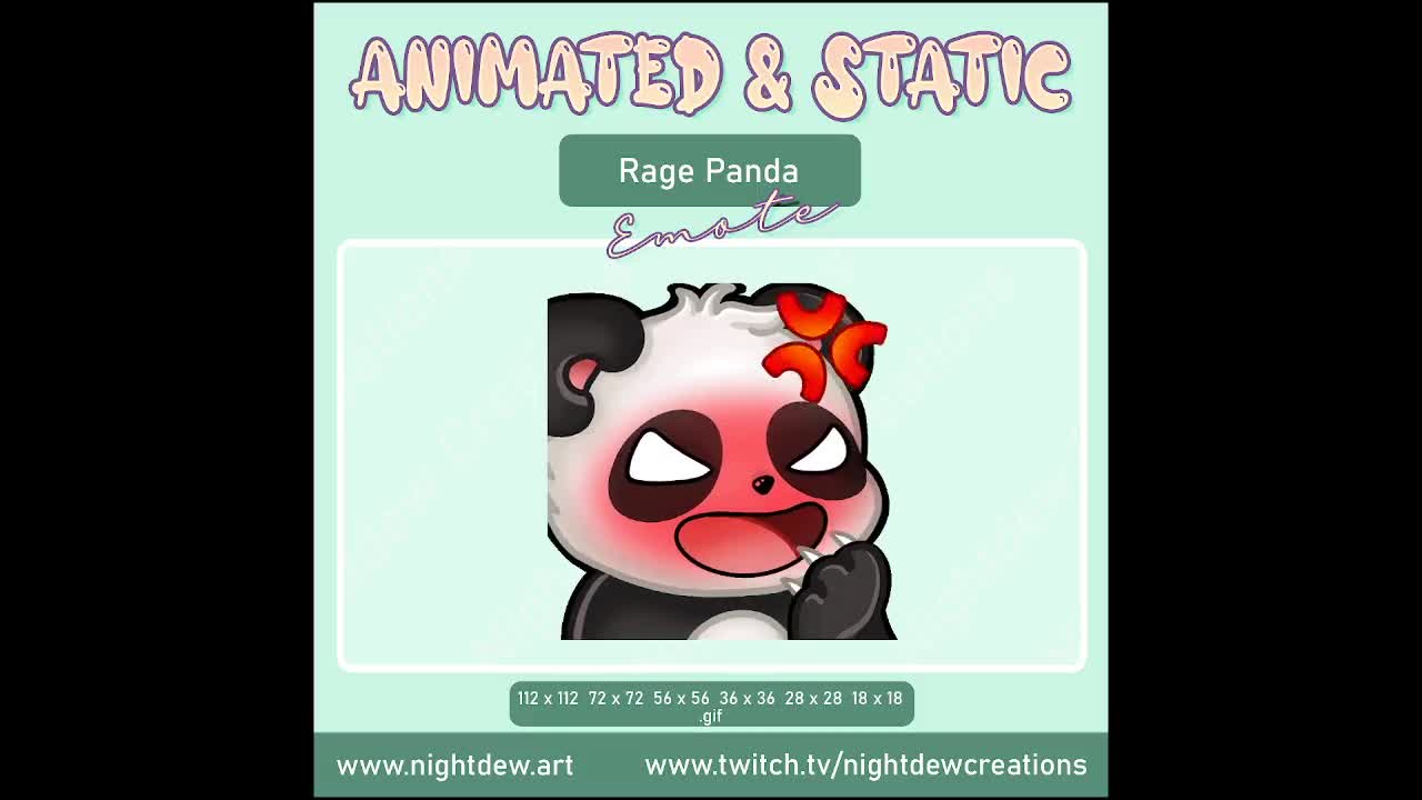 ANIMATED Rage Panda Emote | Twitch Emote | YouTube Emote | Discord Emote |  Community Emote | Streamer Emote |