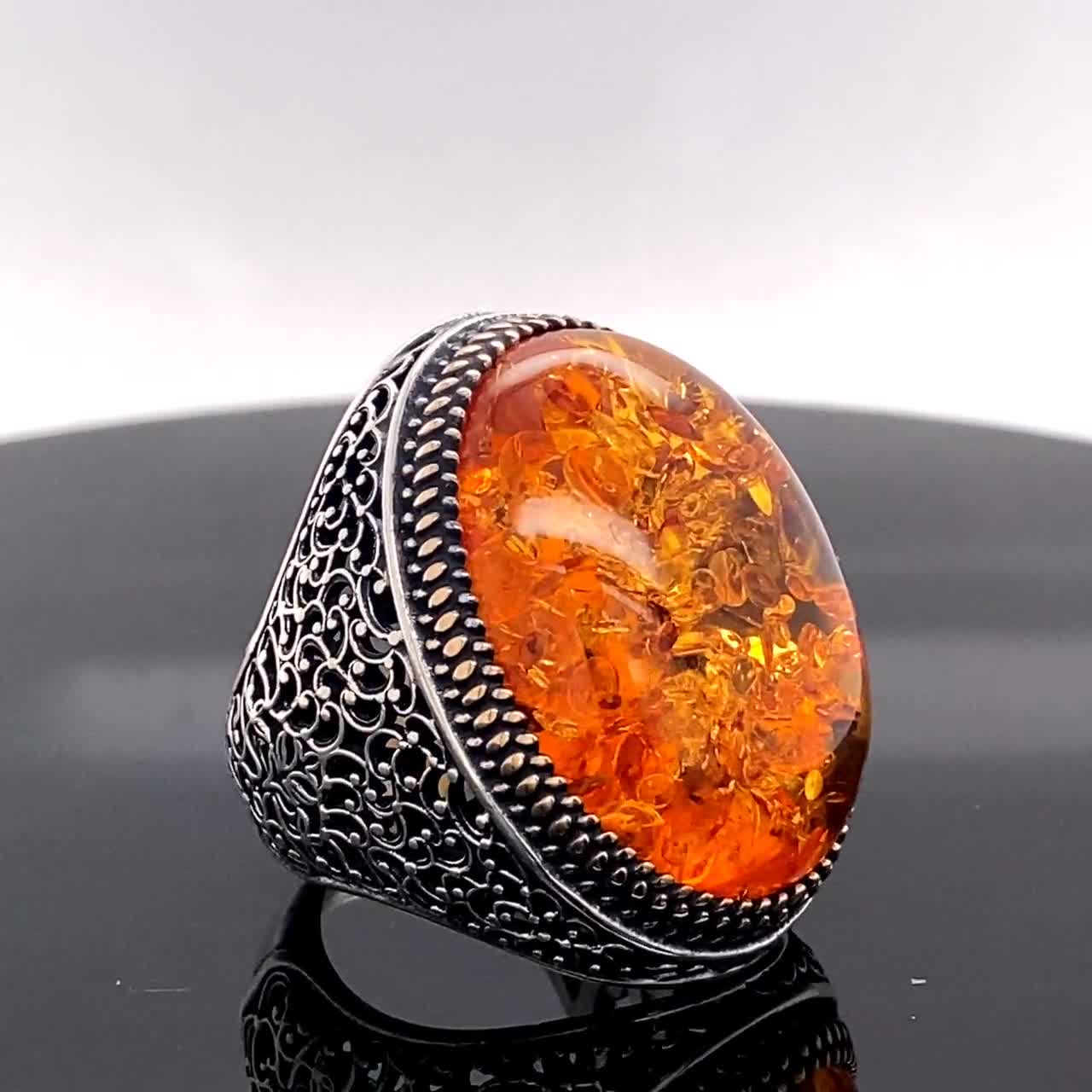 Buy Amber Healing Ring, Esoteric Jewelry, Protection Man Rings, Islamic  Amulet Jewellery, Handmade Birthstone Man Rings, Gifts for Him Online in  India - Etsy