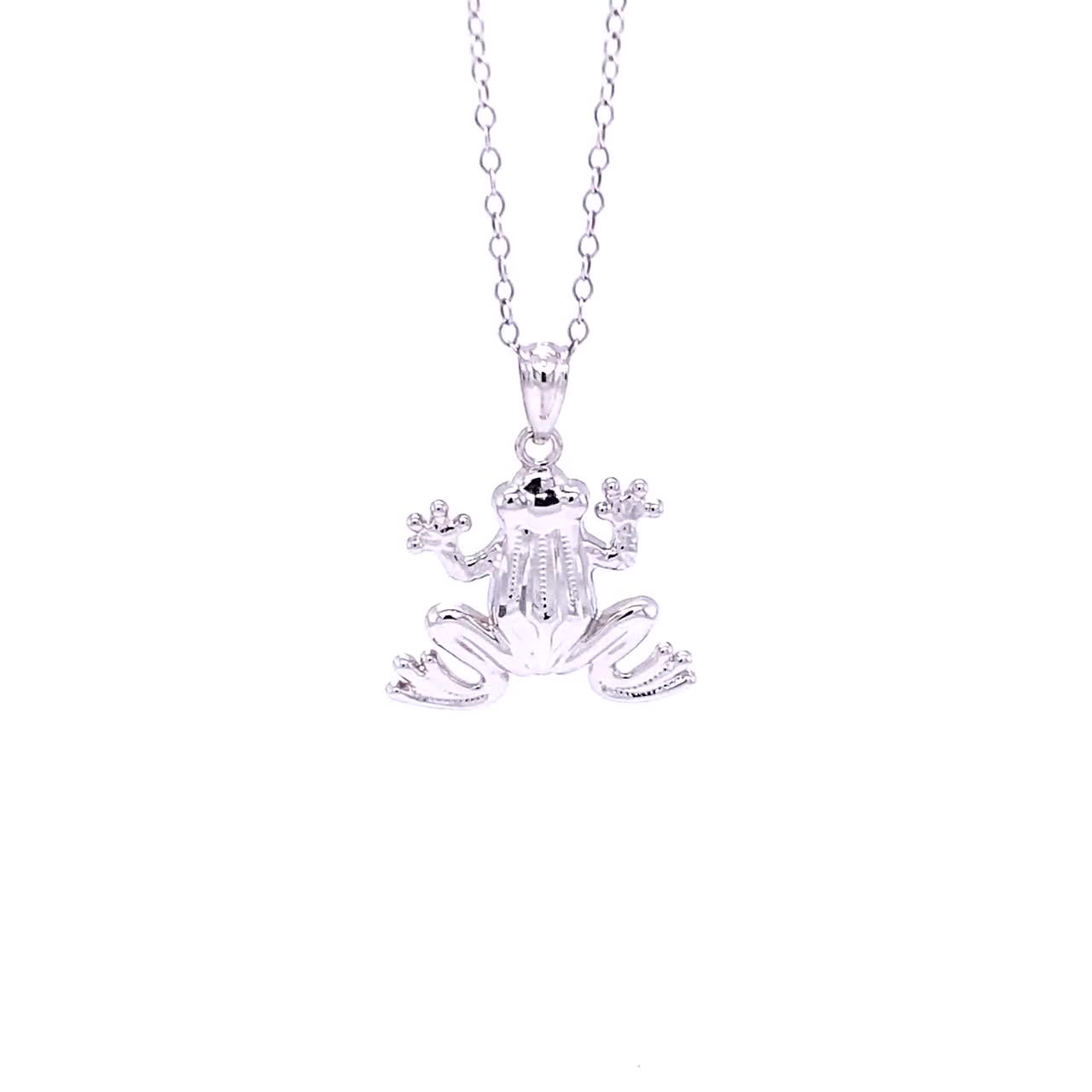 Collana rana d'argento Argento sterling 925 Collana regolabile in argento  16 18 Collana animale -  Italia