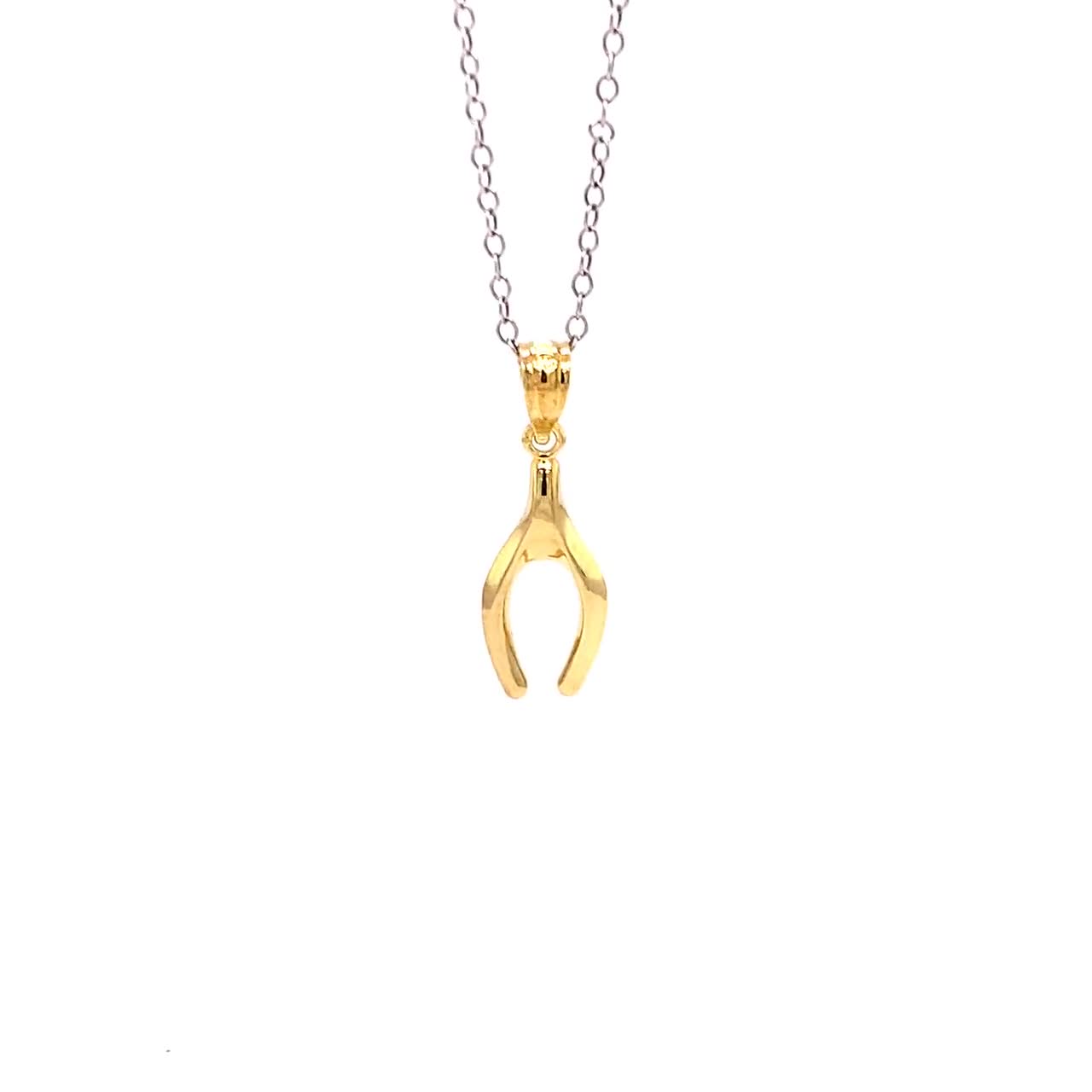 Gold Wishbone Pendant — Studio Avdel