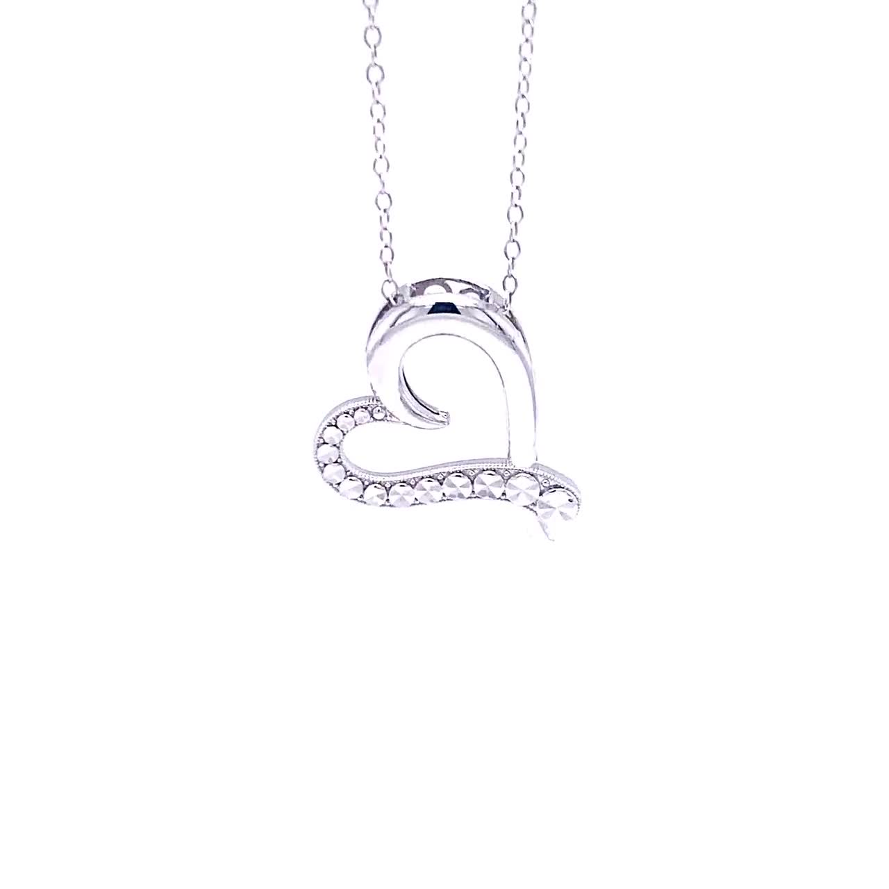 ■ENGBROX■ silver925petit heart necklace EBNL19030 Sterling Silver Shared Heart Necklace for Couples - Engraved