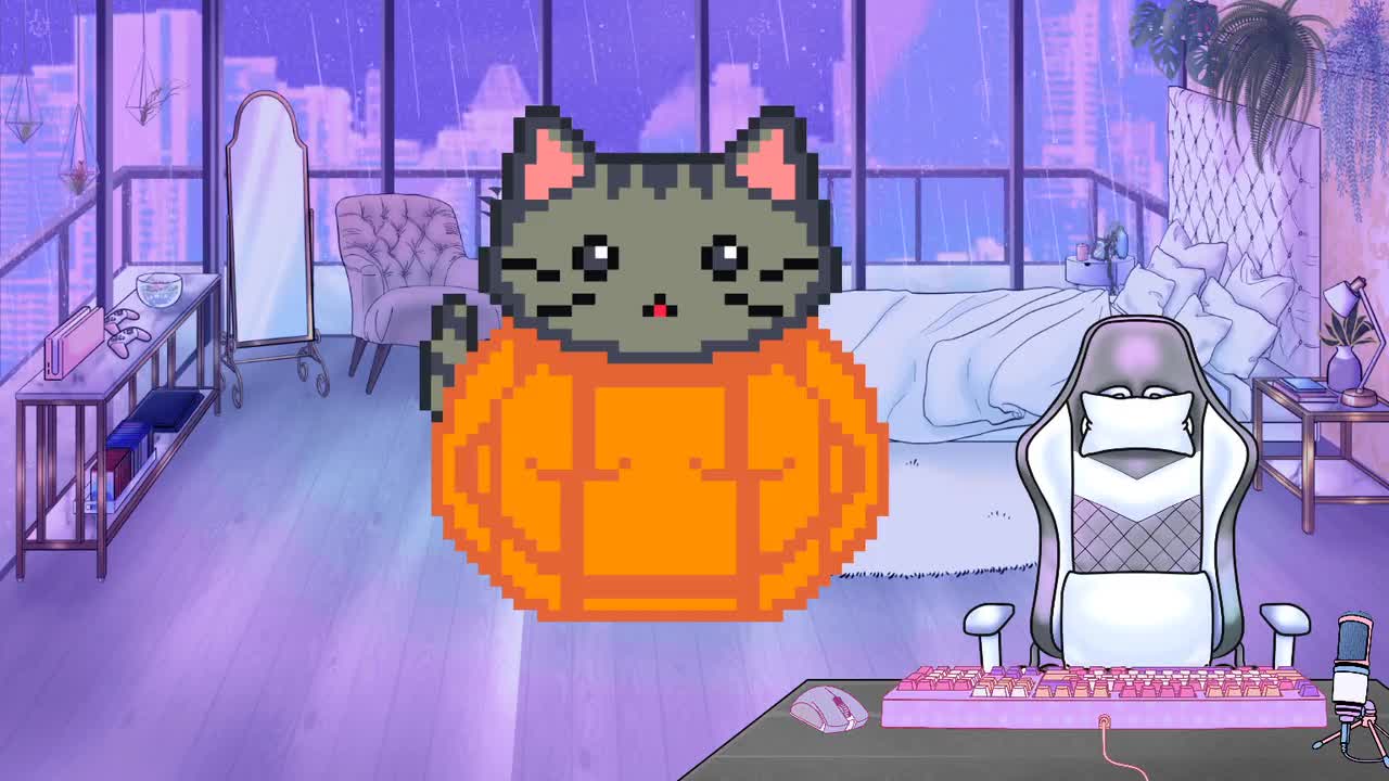 Pngtuber Model CAT'O'LANTERN Reactive Image (Instant Download) 