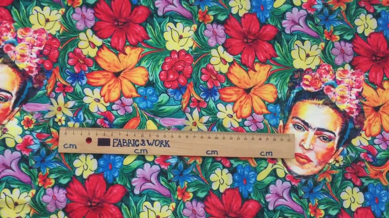 Frida Kahlo Floral Upholstery Fabric: Colorful Home Decor, 56 Inch By The Yard video poster