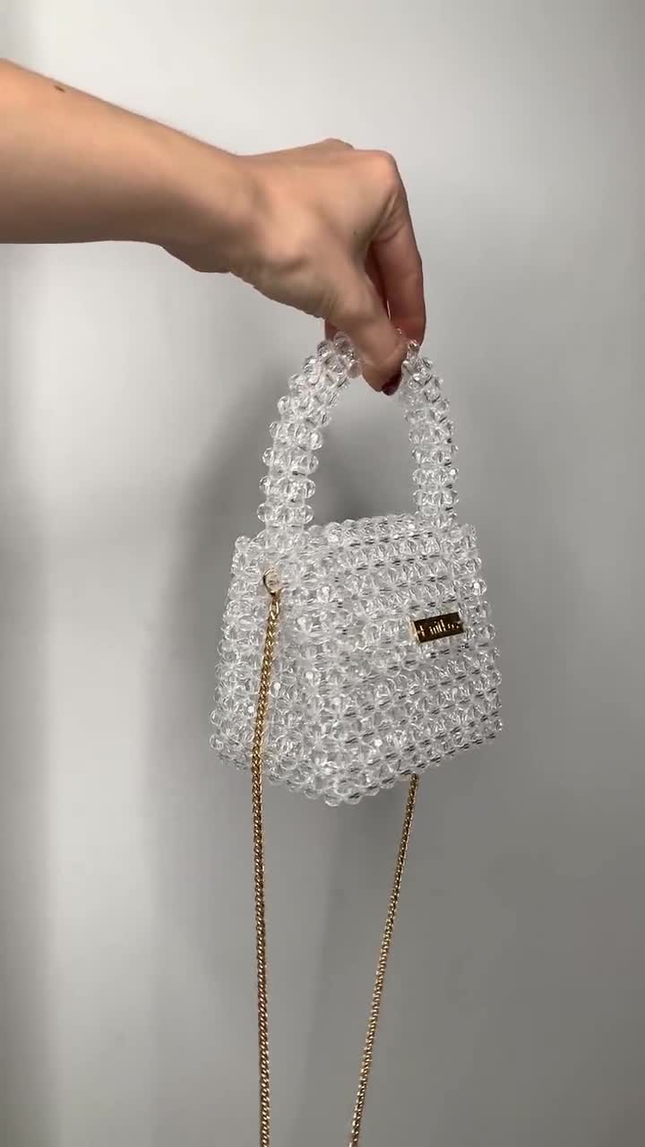 ＊韓国＊［NAVIVERSE］Beads Volume bag 2color VERMEER GIRL WITH A PEARL EARRING CROSS BODY BAG PURSE