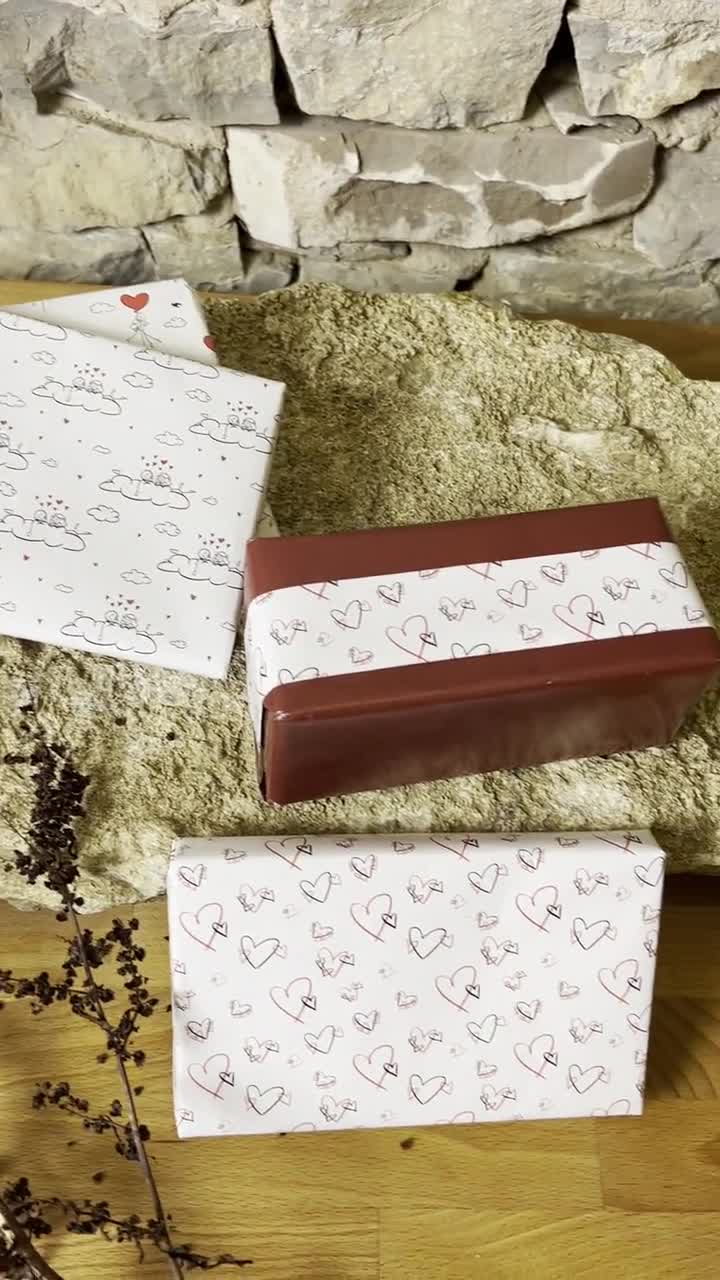 Adirasenotek Valentine's Day Wrapping Paper, Folded Gift Wrap Love Gift Wrapping Paper, 4 Styles Gift Wrapping Paper for for Wedding, Mother, Wife