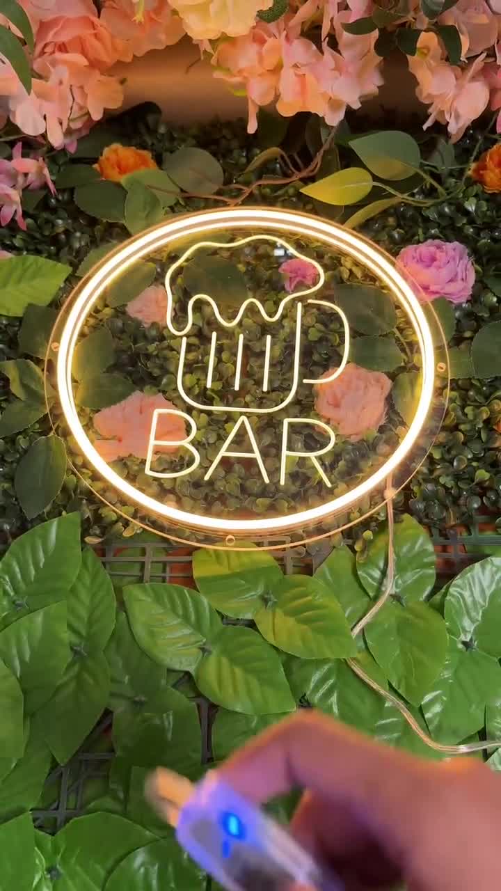 Insegna al neon,Insegna al neon personalizzata,Luci al neon con incisione  3D,Insegne al neon a led USB,Bar Pub Wall Decor, Decorazioni per la casa, Insegna del bar della casa,Insegna della birra al neon 