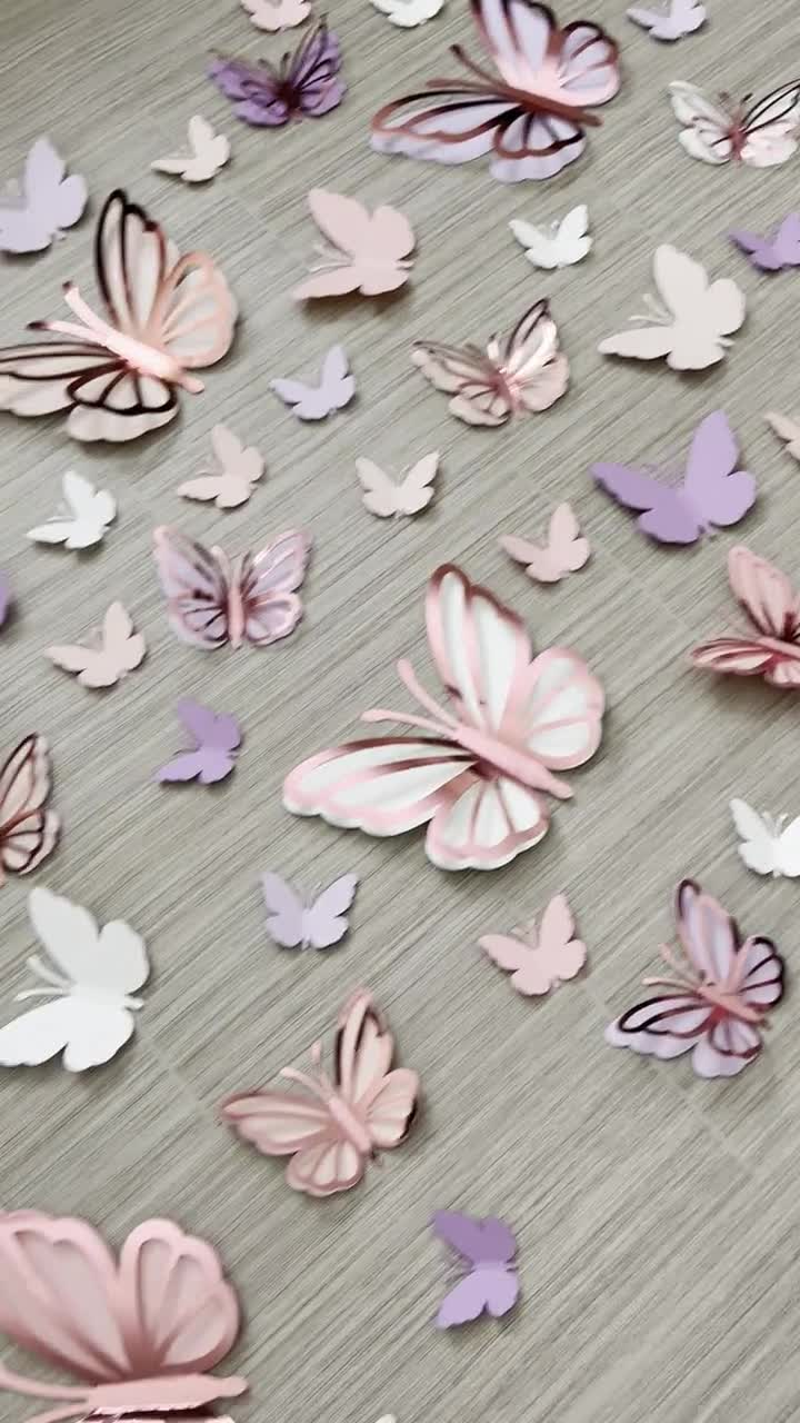 Giant 3D Paper Butterflies, Set of 5, Nursery Wall Decor, Birthday Backdrop  