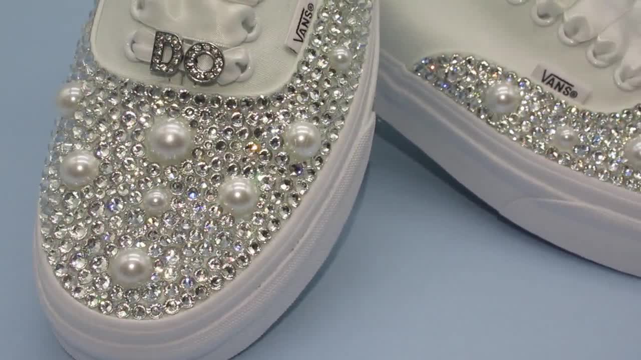 Bling Rhinestone Custom Vans Champagne/nude 