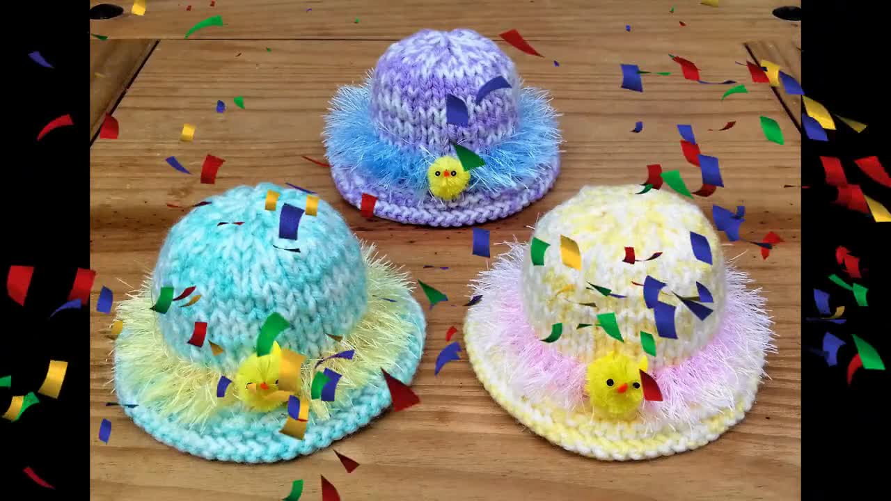 PDF KNITTING PATTERN Easter Bonnets Chocolate Orange Cover, Easter